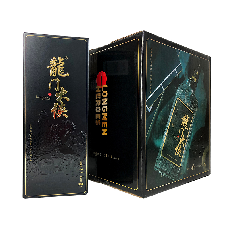 龙门大侠文化小酒 黑标46度整箱 浓香型高度白酒