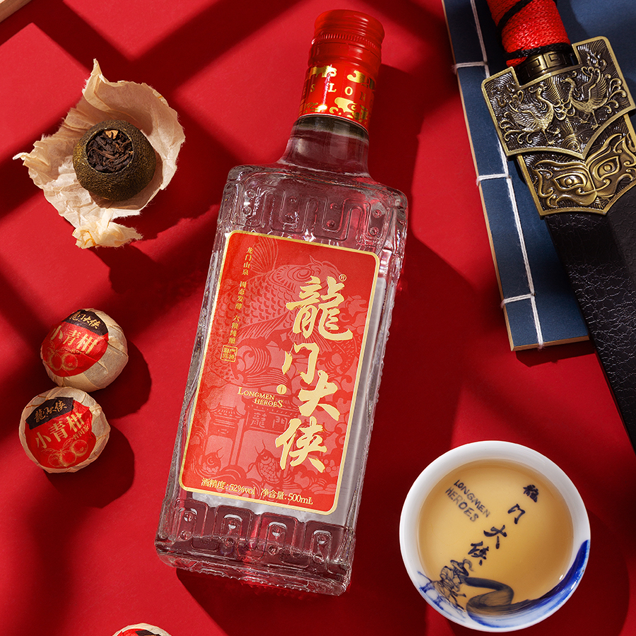 龙门大侠文化小酒 红标52度 浓香型高度白酒